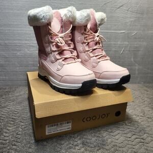 Coojoy Boots Womens Size 8 Waterproof Winter Snow Hiking Lightweight Furry EU40